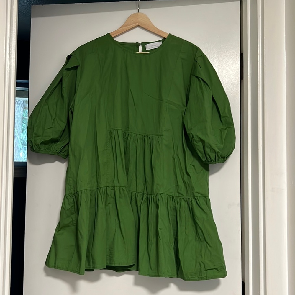 Oak and Fort Poplin Tiered Dress